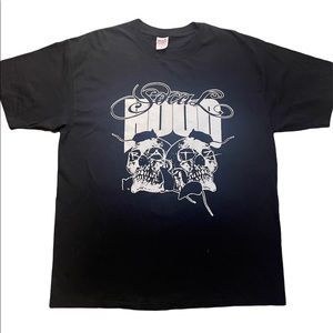 Mens SoCal Hood Skulls Black & White Tee XL